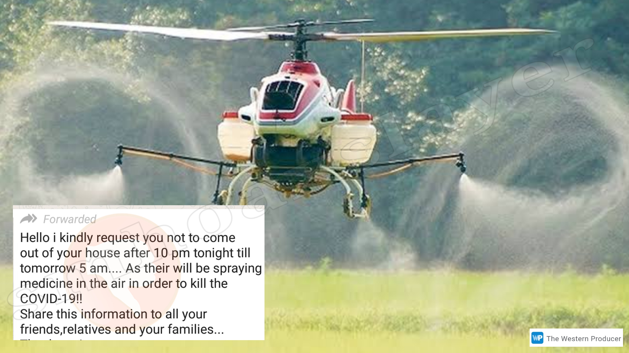 There won't be any medicine sprayed by Helicopters to kill COVID-19 . - Swachh Social Media Abhiyaan