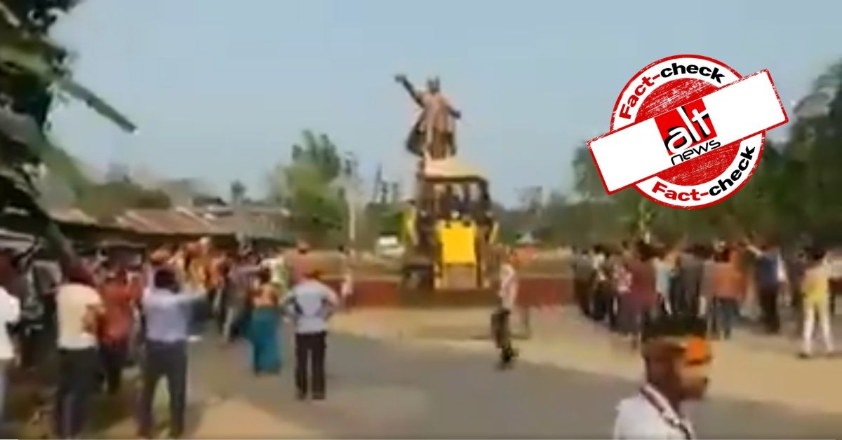 BJP MLA 'Karni Singh' toppled Ambedkar's statue? Old video, false claim - Alt News