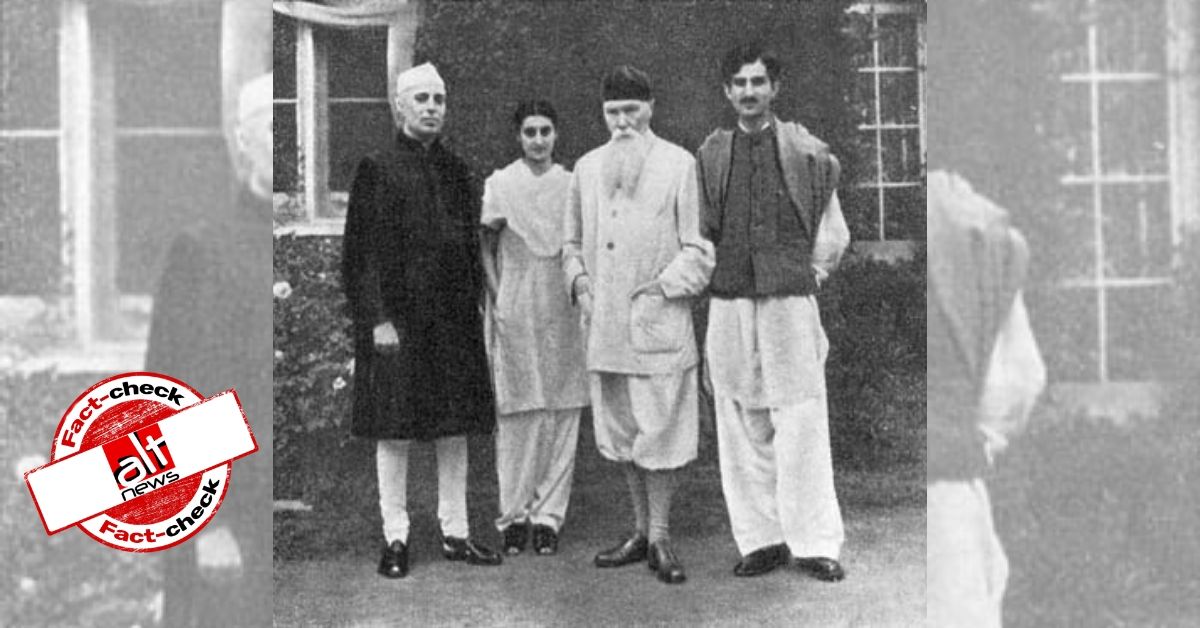 Photo of Nehru, Indira Gandhi shared with false portrayal of her father-in-law being "Yunus Khan" - Alt News