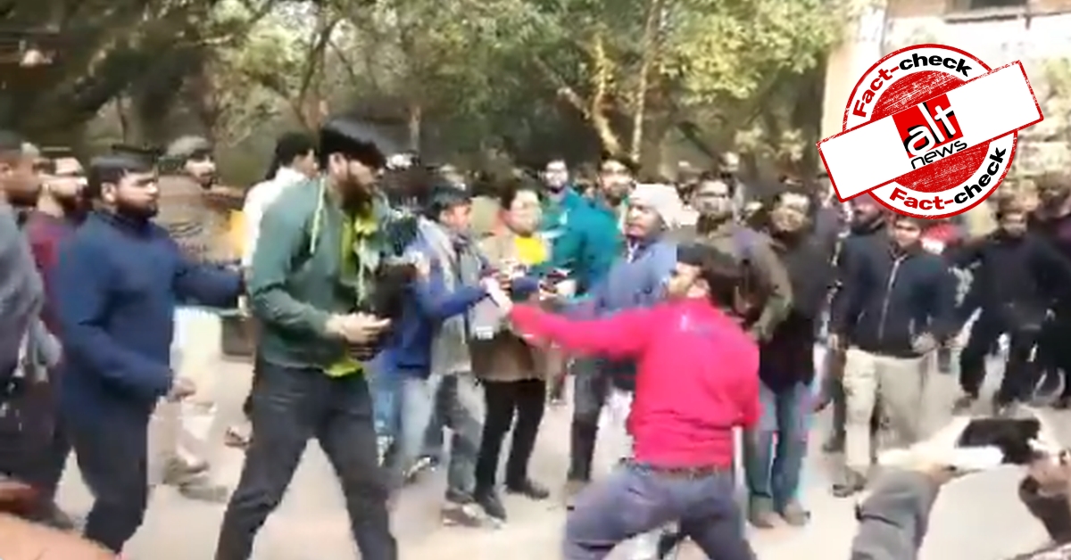 Video of ABVP member assaulting AISA student shared by journalists as Left parties attacking ABVP - Alt News