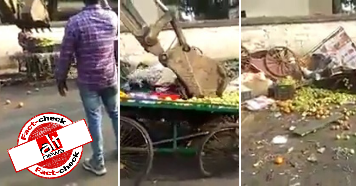 Video of hawker carts demolished in Odisha shared as UP - Alt News