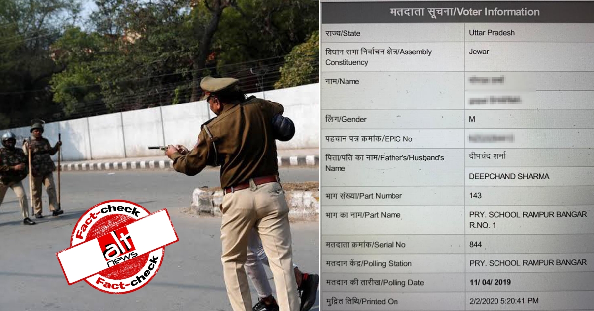 Incorrect voter information of Jamia shooter circulated to suggest he's not a minor - Alt News