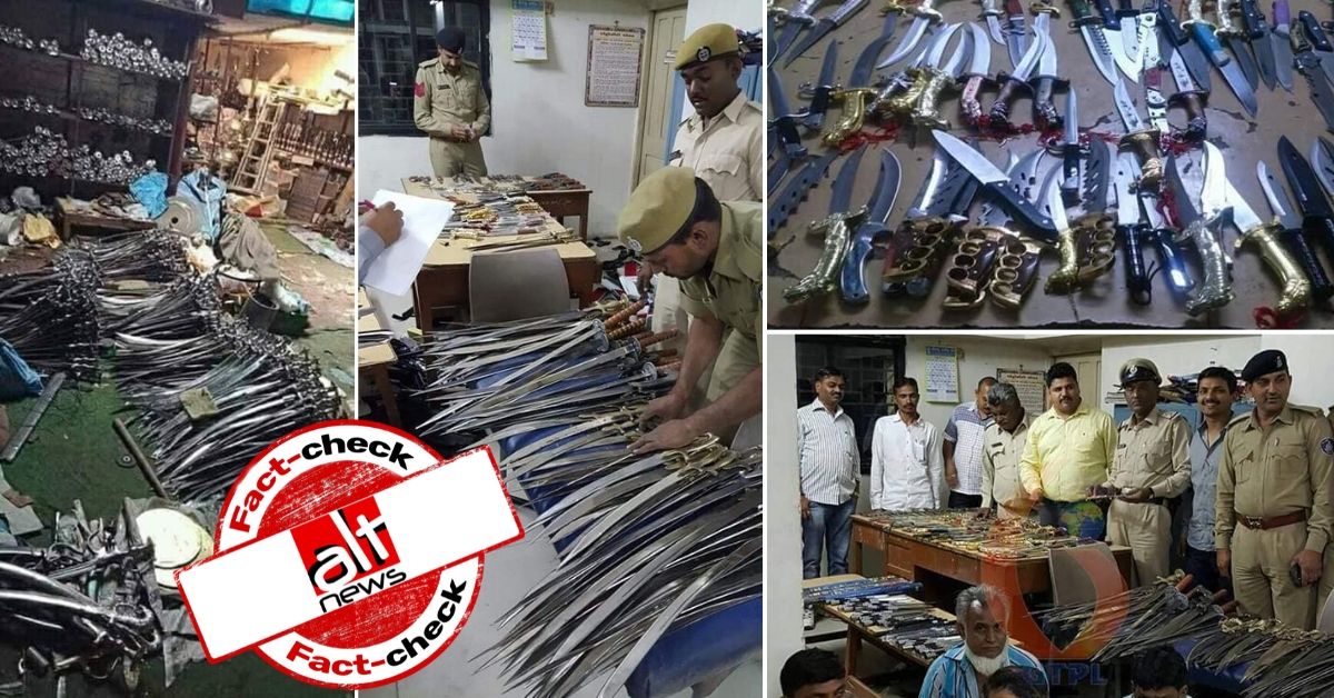 Old images of weapons seized in Punjab, Gujarat shared as Delhi riots - Alt News