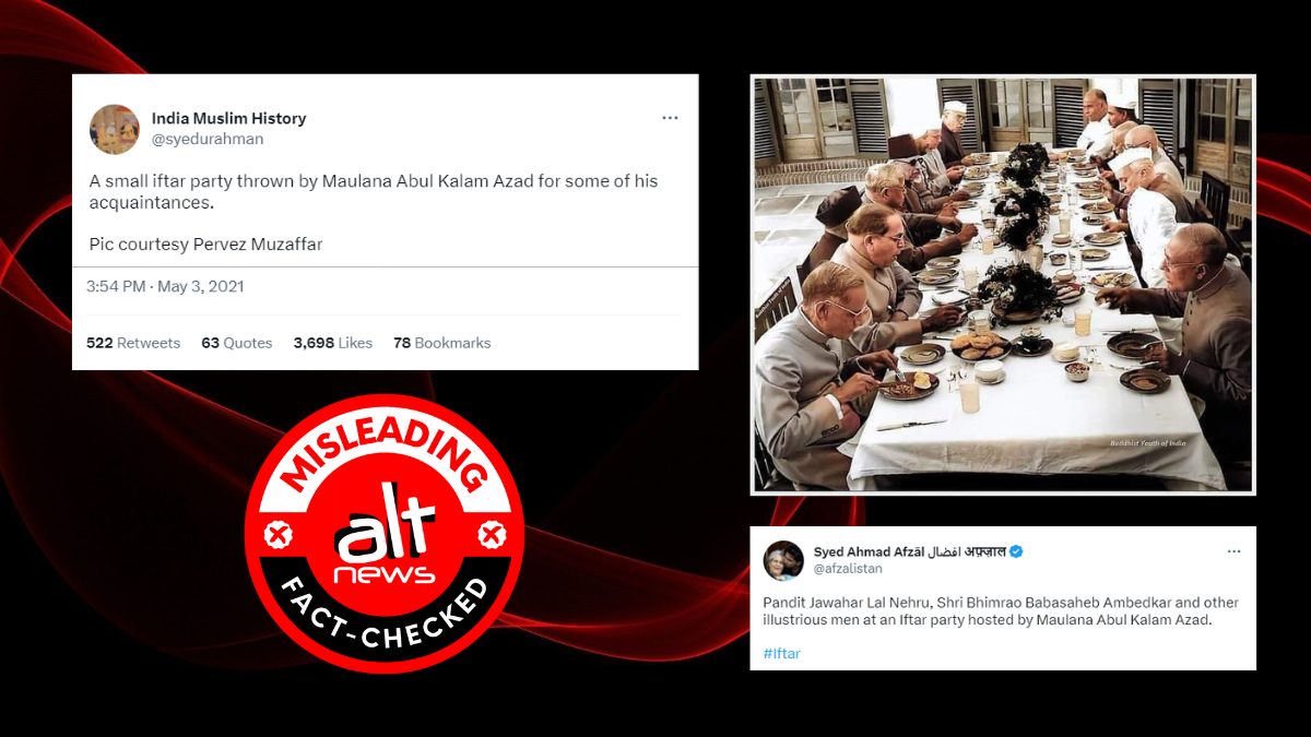 Photo of lunch hosted by Sardar Patel falsely viral as Maulana Azad's Iftar party - Alt News