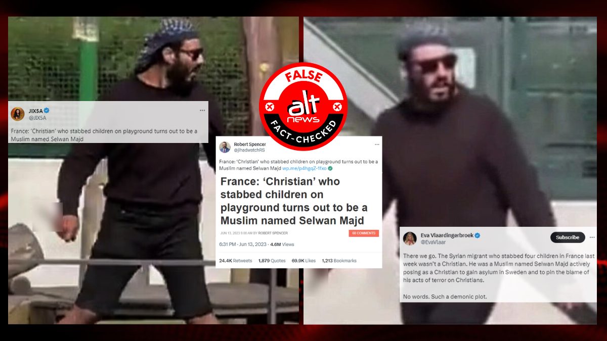 France knife-attack: Suspect a Syrian Christian; False 'Jihad Watch' report calling him a Muslim viral in India - Alt News