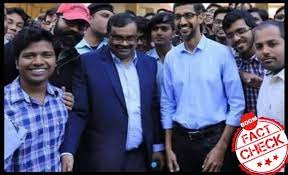 Old Image Of Sundar Pichai Passed Off As Him Coming To India To Vote