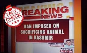 Fake Graphic Claims Animal Sacrifice Banned In Kashmir During Eid | | BOOM