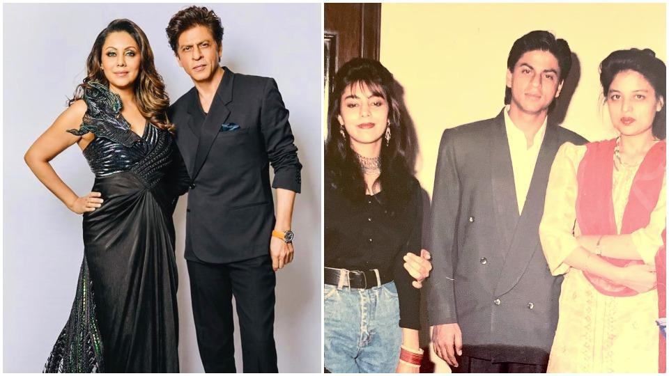 Gauri Khan does bridal fashion right in denims and red bangles in throwback pic with Shah Rukh Khan, his sister. See here