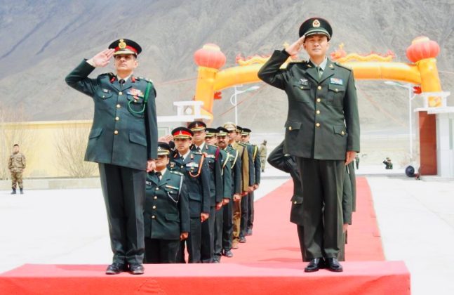 Armies of India and China hold ceremonial BPMs at Chinese BPM huts