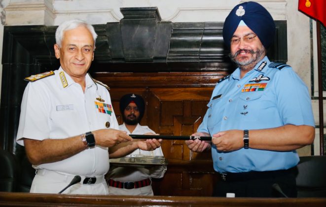 IAF Chief receives baton of Chairman COSC