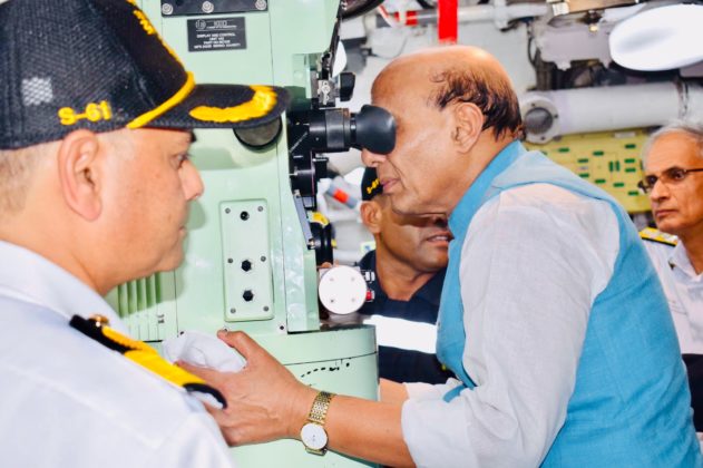 Rajnath Singh visits frontline stealth frigate INS Shivalik, Naval submarine Sindhukirti