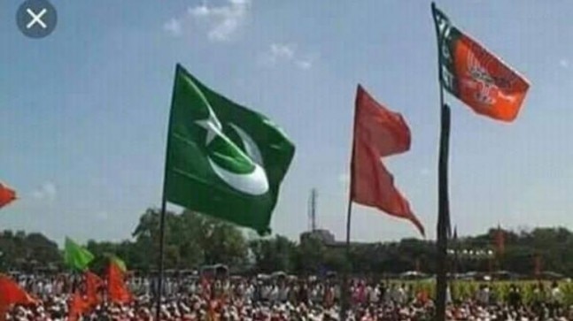 Fact Check: Misleading Facebook post of 'Pakistani flags' in BJP rally goes viral