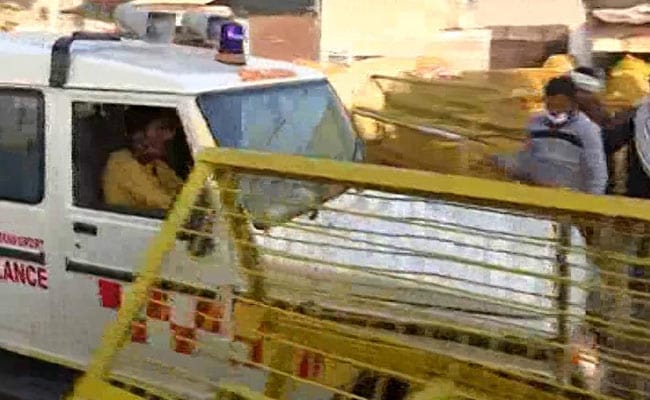 Farmers Stopped At Delhi Border Pull Police Barriers Aside For Ambulance
