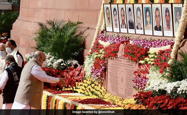 Amit Shah Pays Tributes To 2001 Parliament Attack Victims