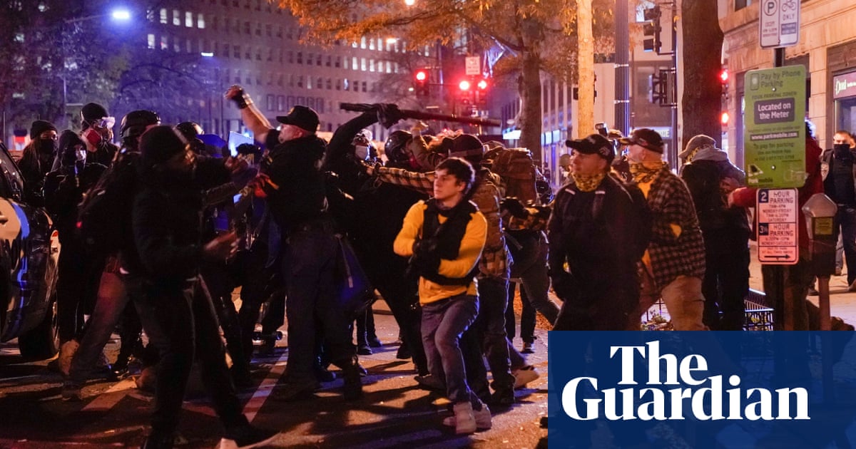 Trump supporters rally against election outcome as Proud Boys and Antifa face off