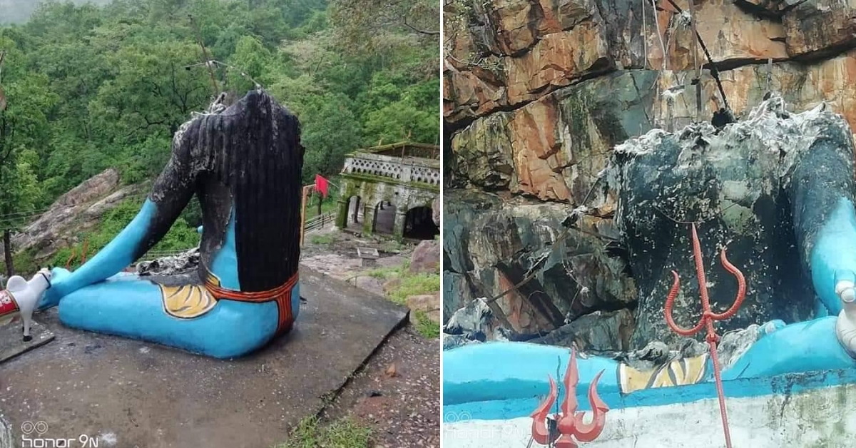 Shiva idol in Maharashtra vandalised by Muslims? Initial probe says damage by lightning strike - Alt News