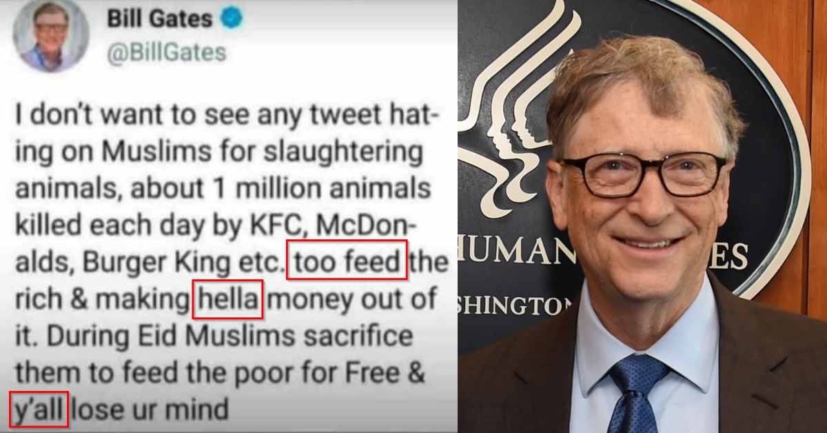 Photoshopped tweet of Bill Gates supporting animal sacrifice on Eid shared on social media - Alt News