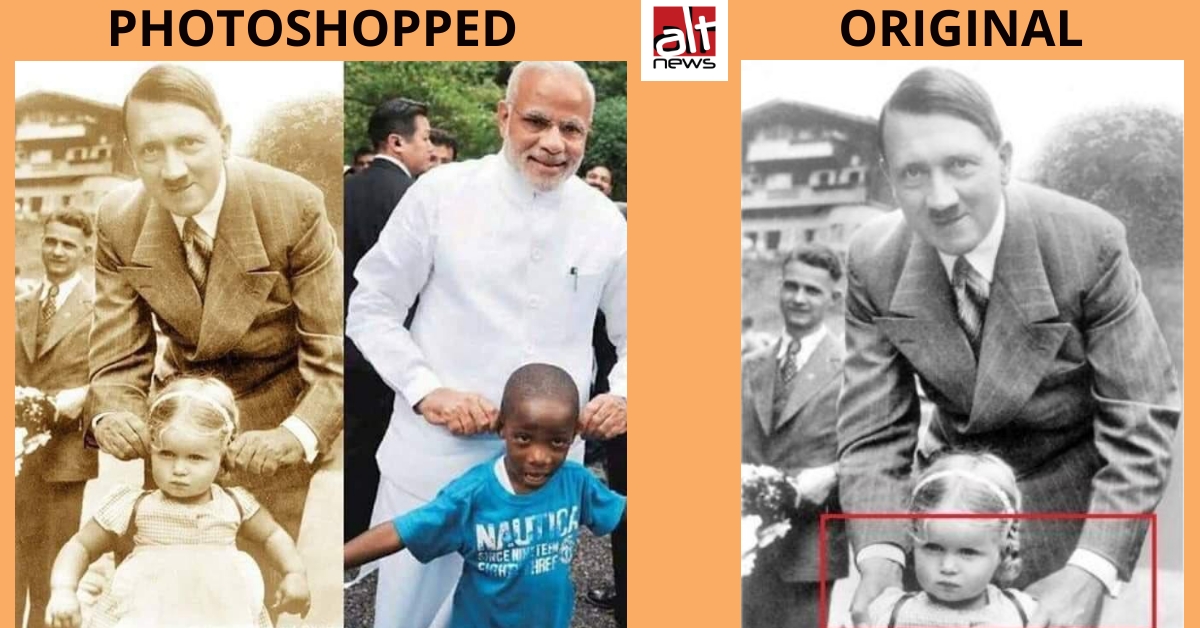 Congress IT cell head tweets photoshopped image drawing a parallel between PM Modi and Hitler - Alt News
