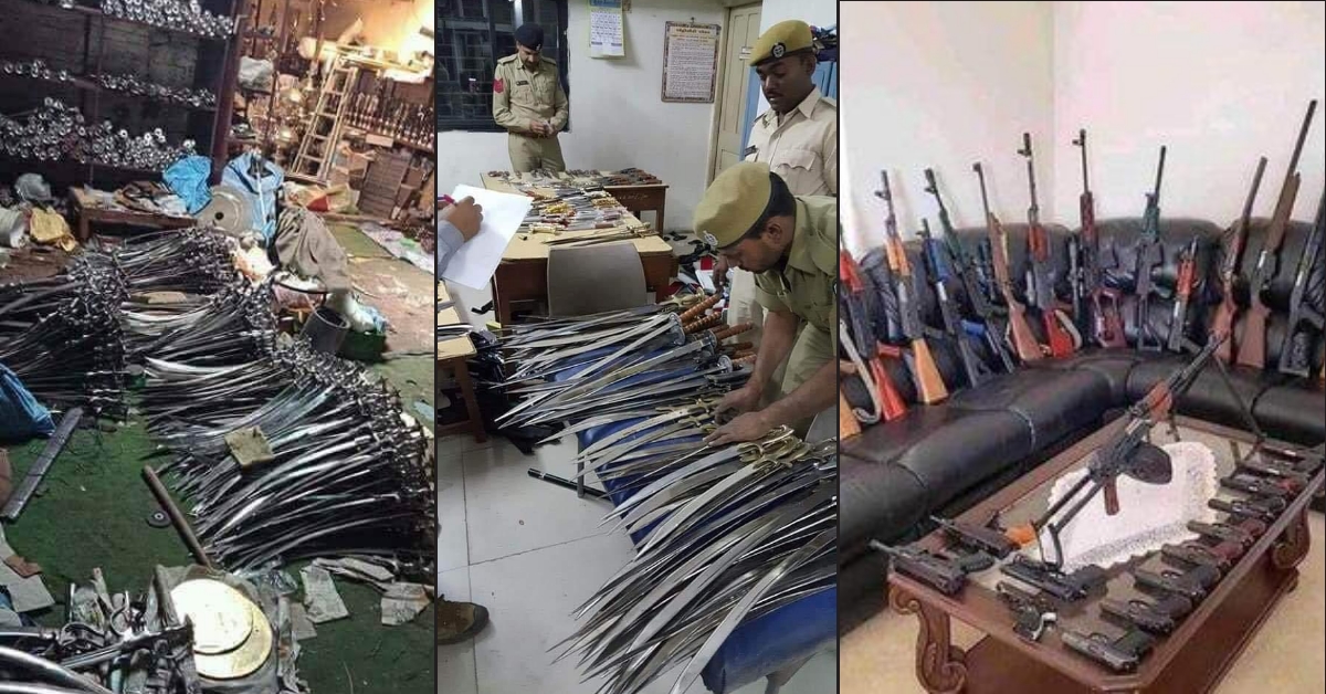False claim, unrelated photos: Weapons seized from a madrasa in Rajkot, Gujarat - Alt News