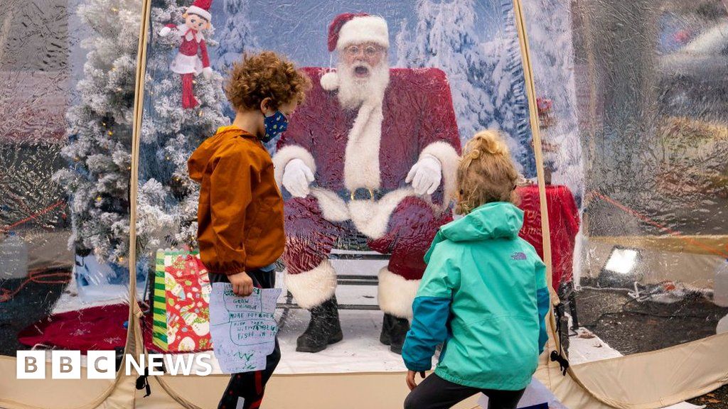 Plexiglass, sanitiser and masks: US mall Santas prepare for Christmas