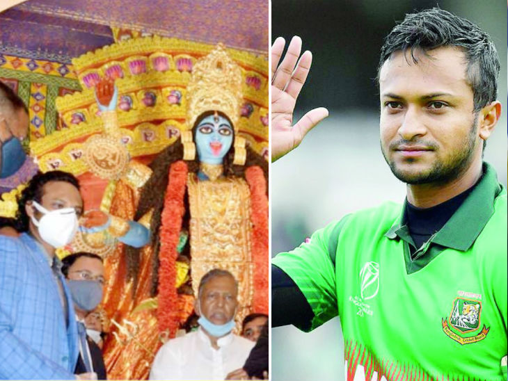 शाकिब ने कोलकाता में की काली पूजा: बांग्लादेशी क्रिकेटर को फेसबुक पर जान से मारने की धमकी मिली