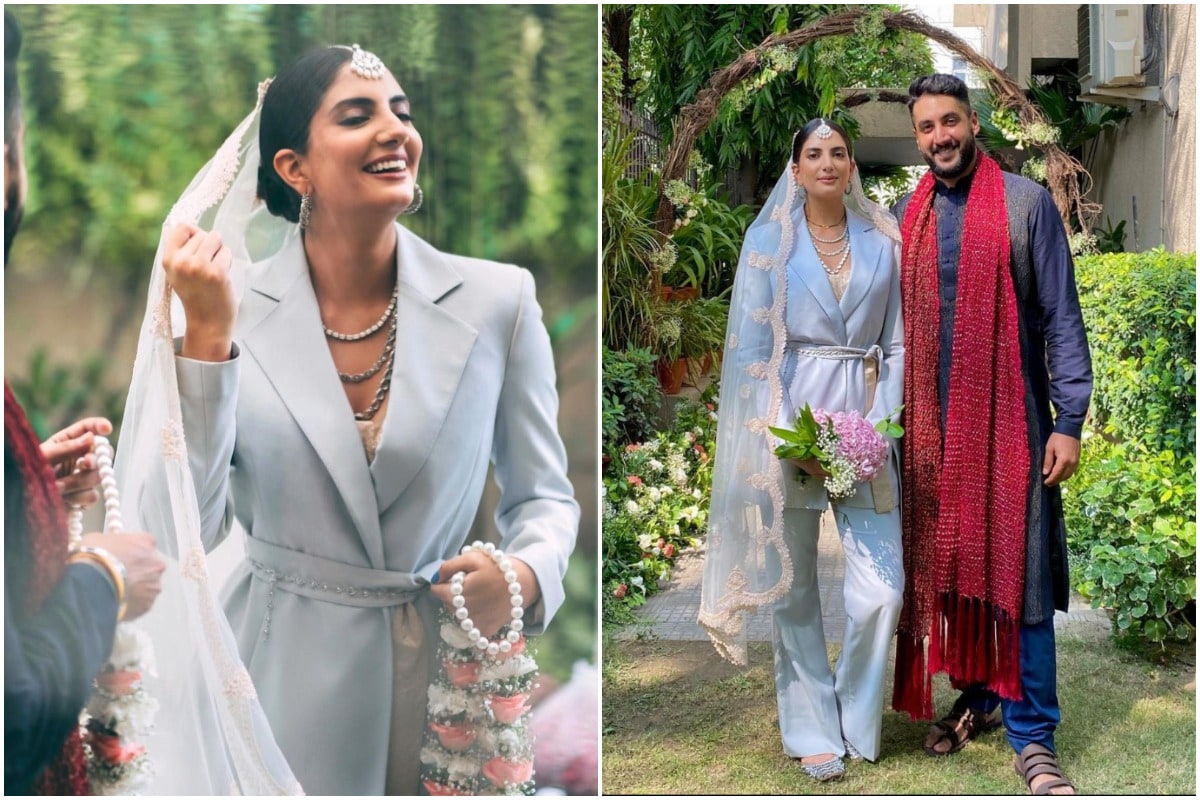 Desi Bride Ditches Convention and Designer Lehenga for Vintage Pantsuit on Wedding Day