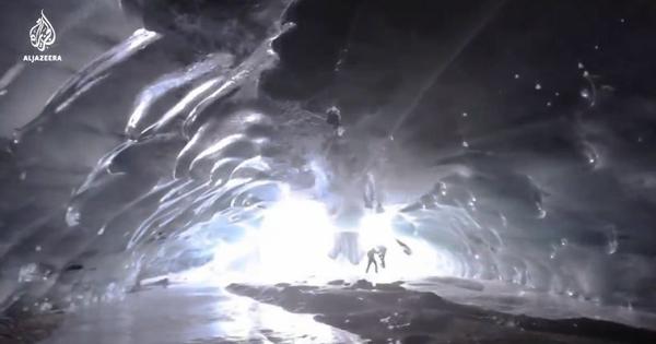 Watch: This naturally-formed ice cave in the Swiss Alps has visitors wonderstruck