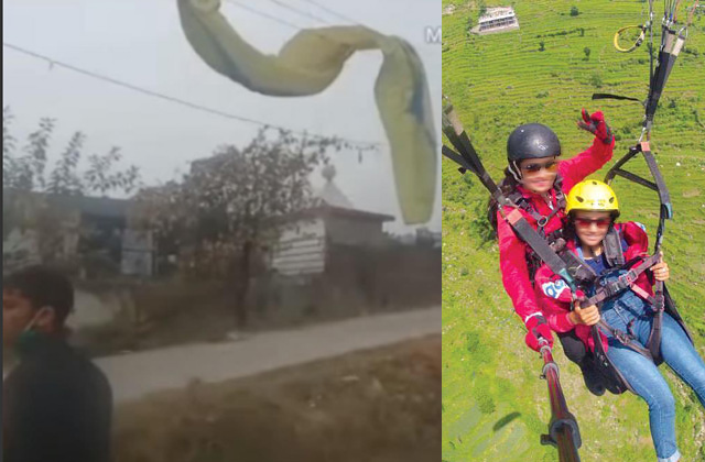 हिमाचल में बड़ा हादसा, पैराग्लाइडर हाई टेंशन तारों में फंसा, महिला की जान पर बनी - mobile