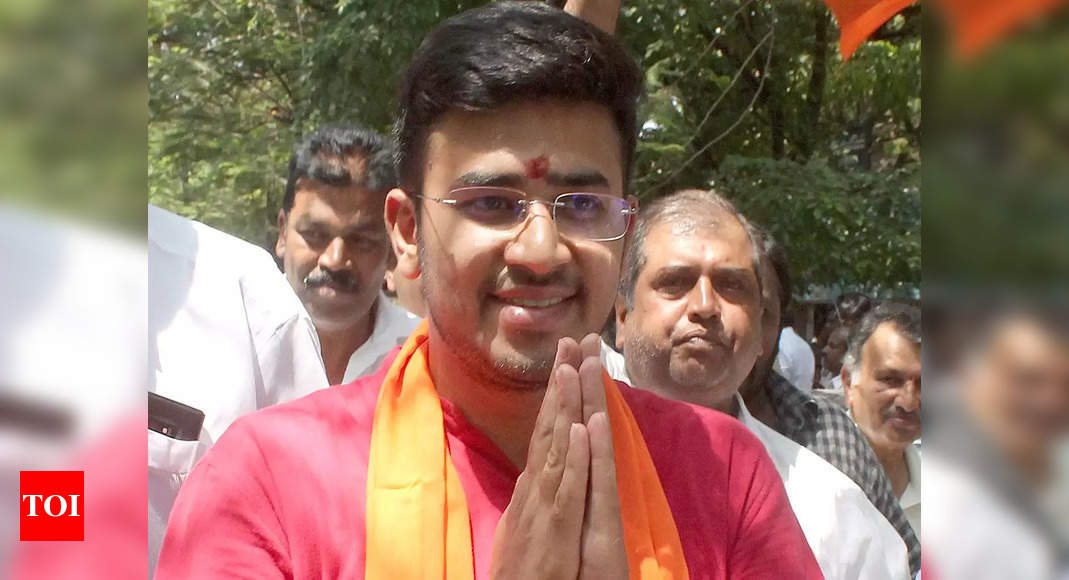 Tejasvi Surya booked by Hyderabad cops for trespassing into Osmania University | Hyderabad News - Times of India