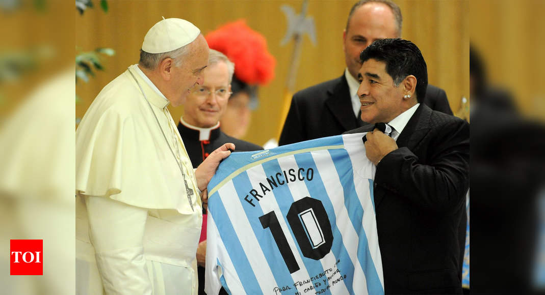 Pope Francis remembers fellow Argentine Maradona affectionately, praying for him | Football News - Times of India