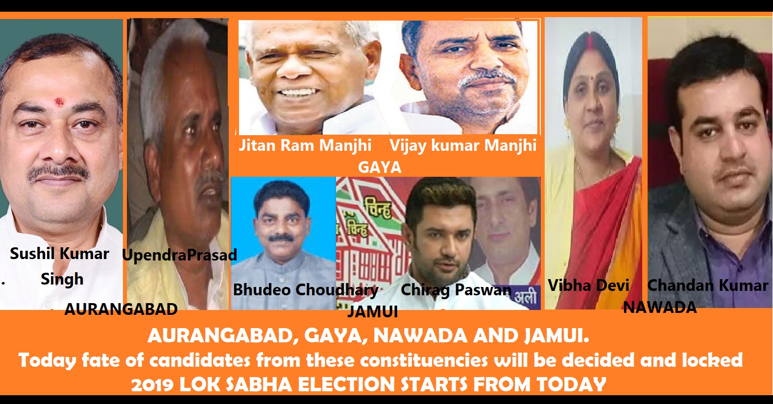 Bihar - Voters will decide fate of contestants from Gaya, Aurangabad, Nawada and Jamui. 
