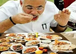 Sanjay Nirupam tweets fake photo showing Narendra Modi having a huge meal