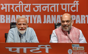 Finally, Narendra Modi attends news conference, but doesn’t take questions