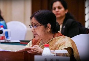 In China, Sushma Swaraj says ‘we don’t wish to see escalation’ of India-Pakistan hostilities 